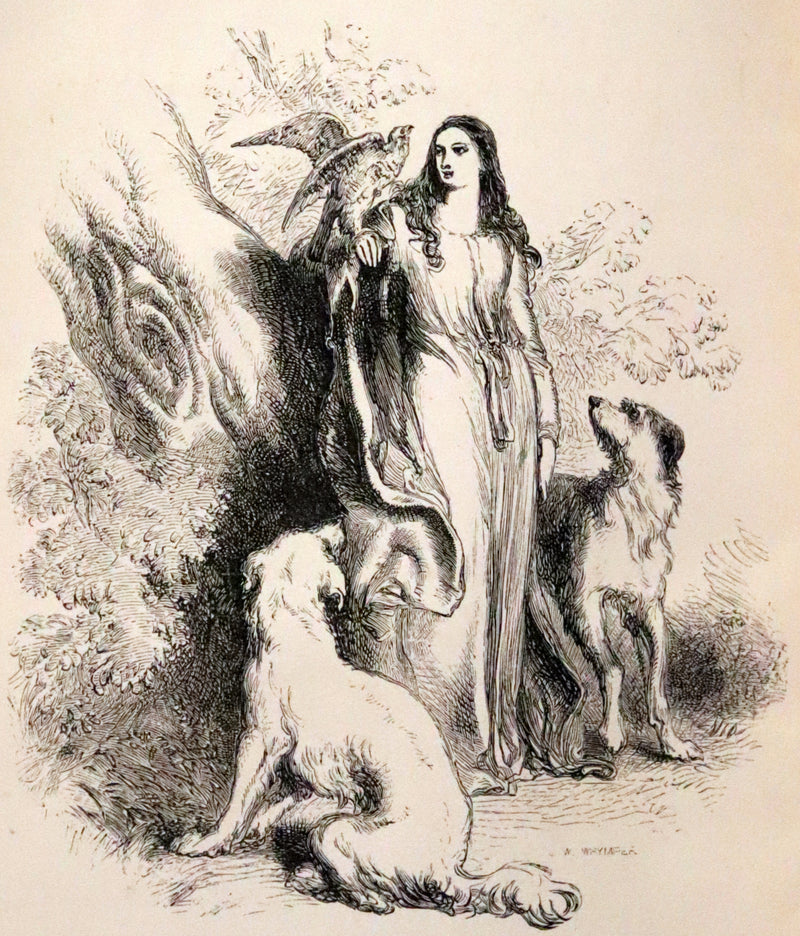 1863 Rare Book ~ Lady of the Lake by Sir Walter Scott, Illustrated by Birket Foster and John Gilbert.