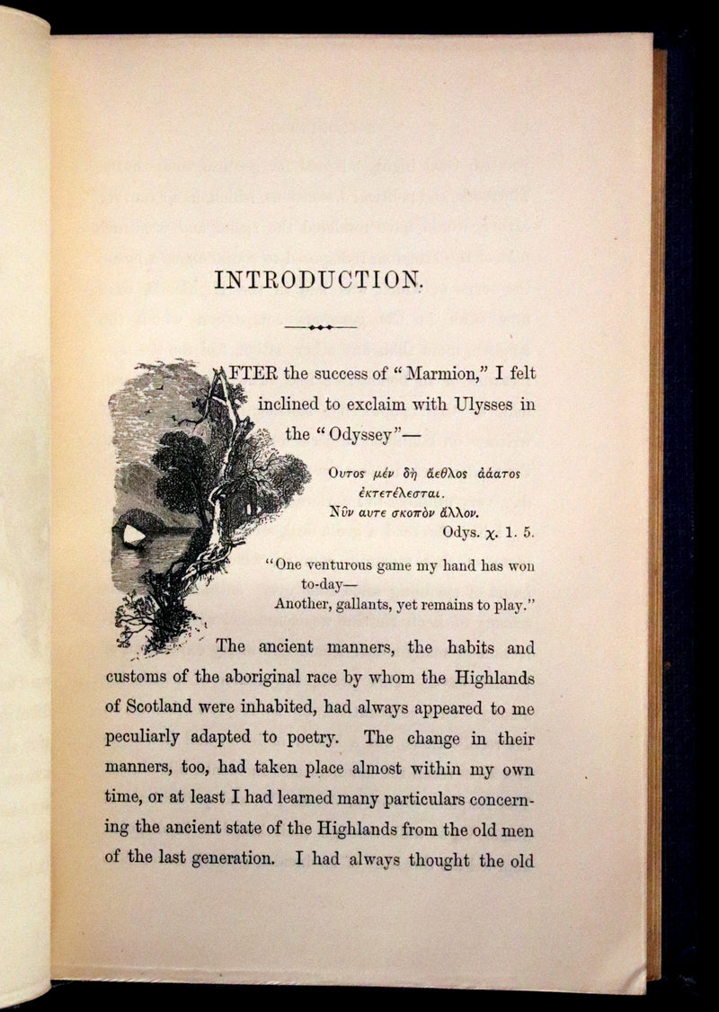 1863 Rare Book ~ Lady of the Lake by Sir Walter Scott, Illustrated by Birket Foster and John Gilbert.