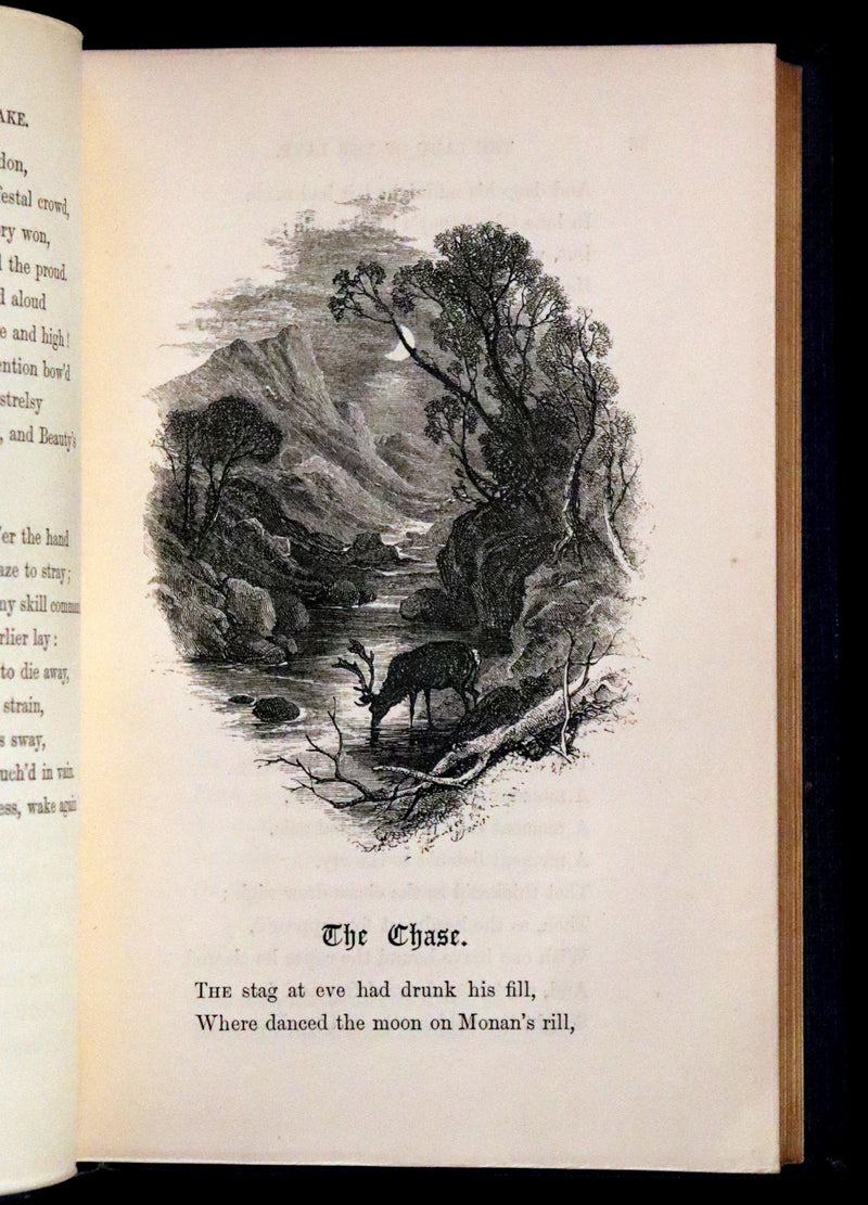 1863 Rare Book ~ Lady of the Lake by Sir Walter Scott, Illustrated by Birket Foster and John Gilbert.