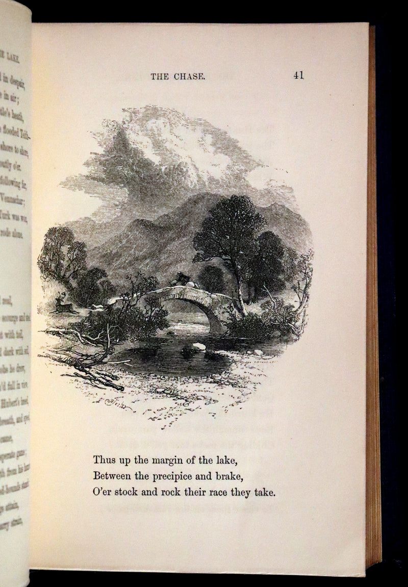 1863 Rare Book ~ Lady of the Lake by Sir Walter Scott, Illustrated by Birket Foster and John Gilbert.