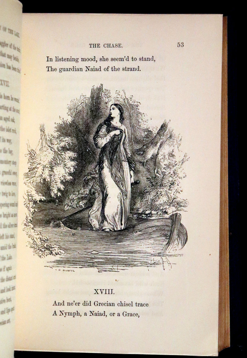 1863 Rare Book ~ Lady of the Lake by Sir Walter Scott, Illustrated by Birket Foster and John Gilbert.