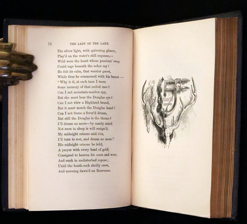 1863 Rare Book ~ Lady of the Lake by Sir Walter Scott, Illustrated by Birket Foster and John Gilbert.
