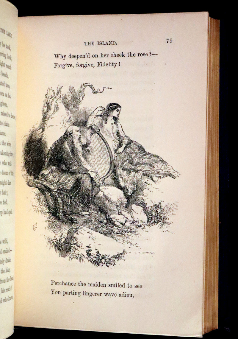 1863 Rare Book ~ Lady of the Lake by Sir Walter Scott, Illustrated by Birket Foster and John Gilbert.