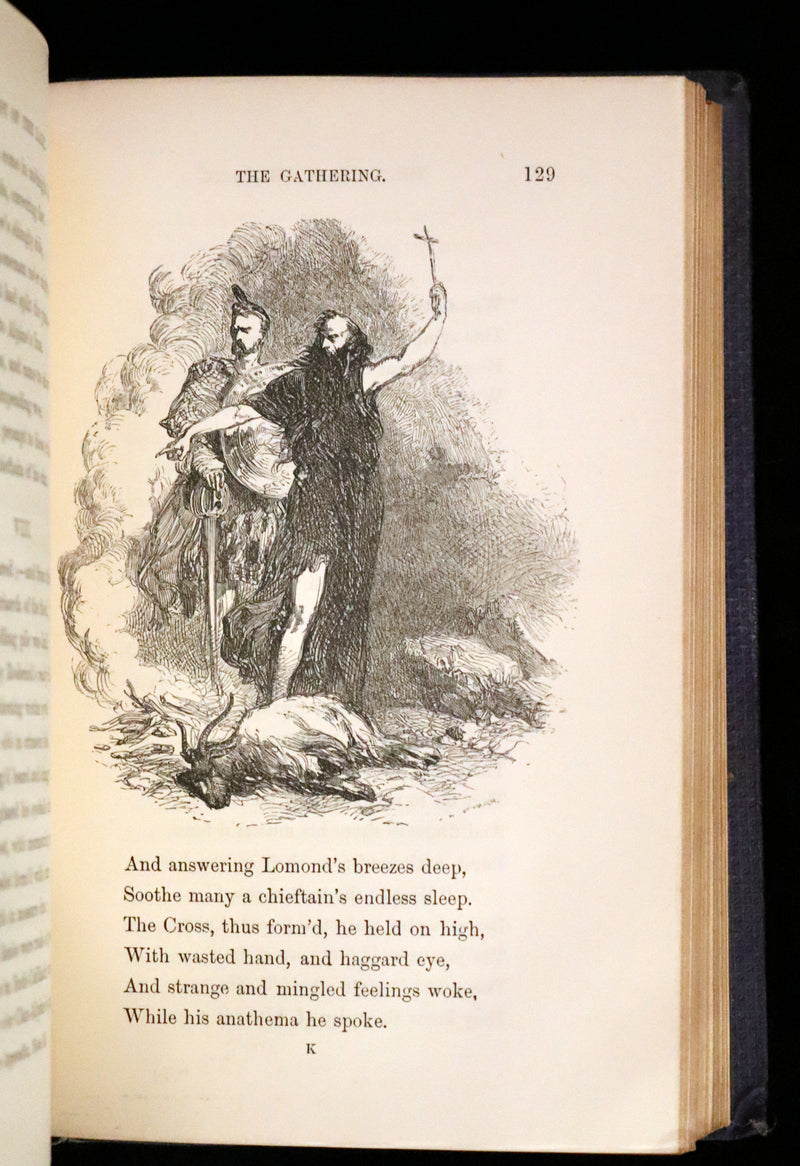 1863 Rare Book ~ Lady of the Lake by Sir Walter Scott, Illustrated by Birket Foster and John Gilbert.