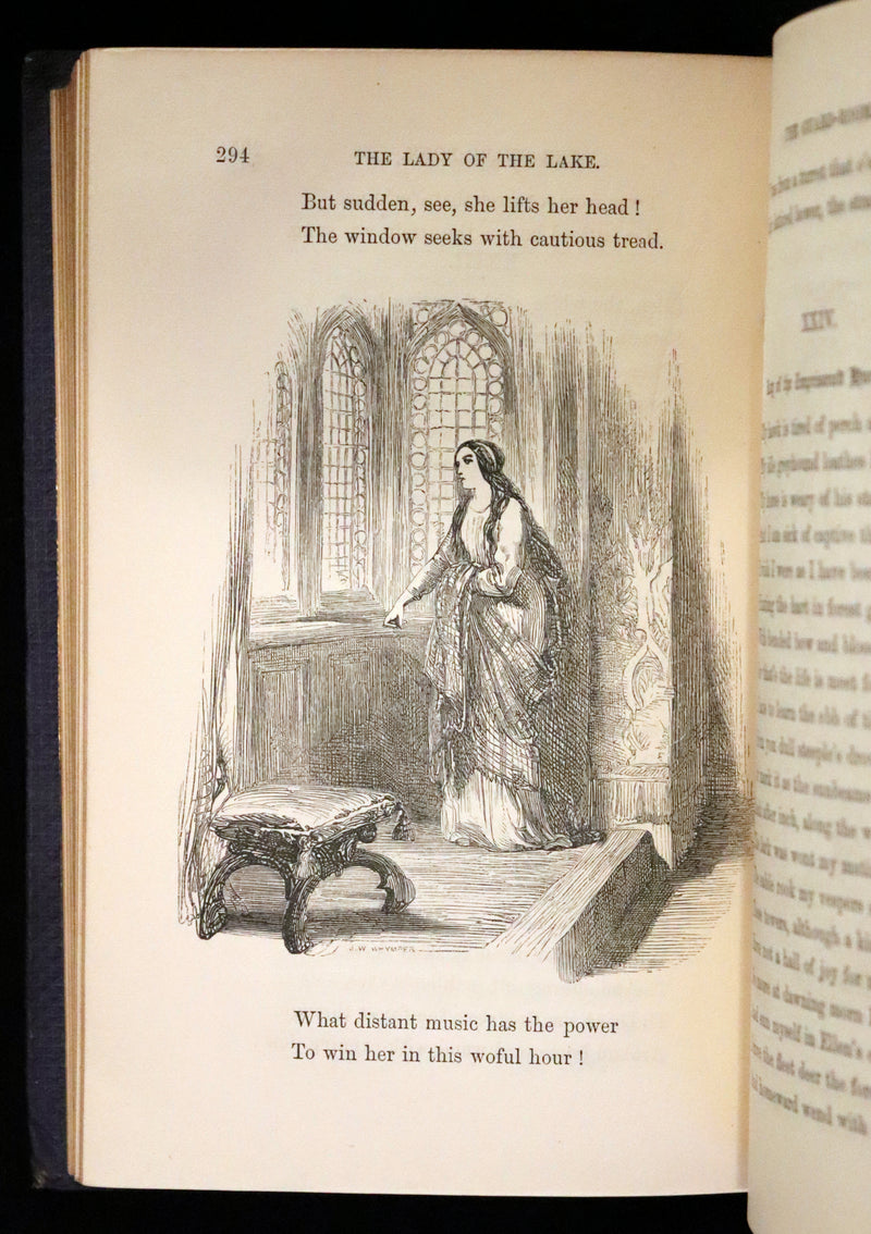 1863 Rare Book ~ Lady of the Lake by Sir Walter Scott, Illustrated by Birket Foster and John Gilbert.