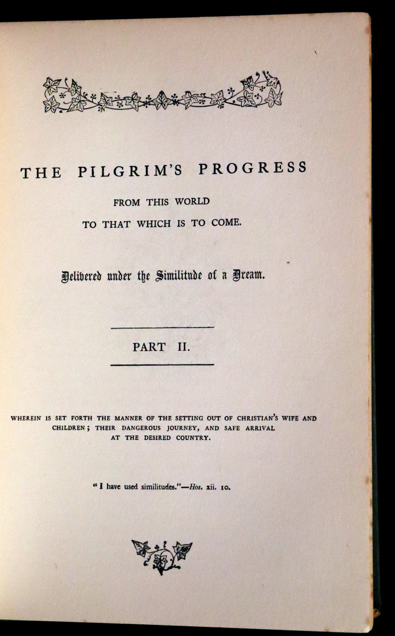 1895 Scarce variant Binding - The Pilgrim's Progress by John Bunyan. Illustrated.
