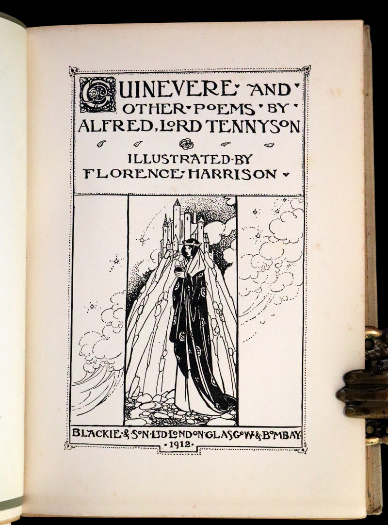 1912 Rare First Edition - Tennyson's Guinevere Illustrated by Pre-Raphaelite Florence Harrison.