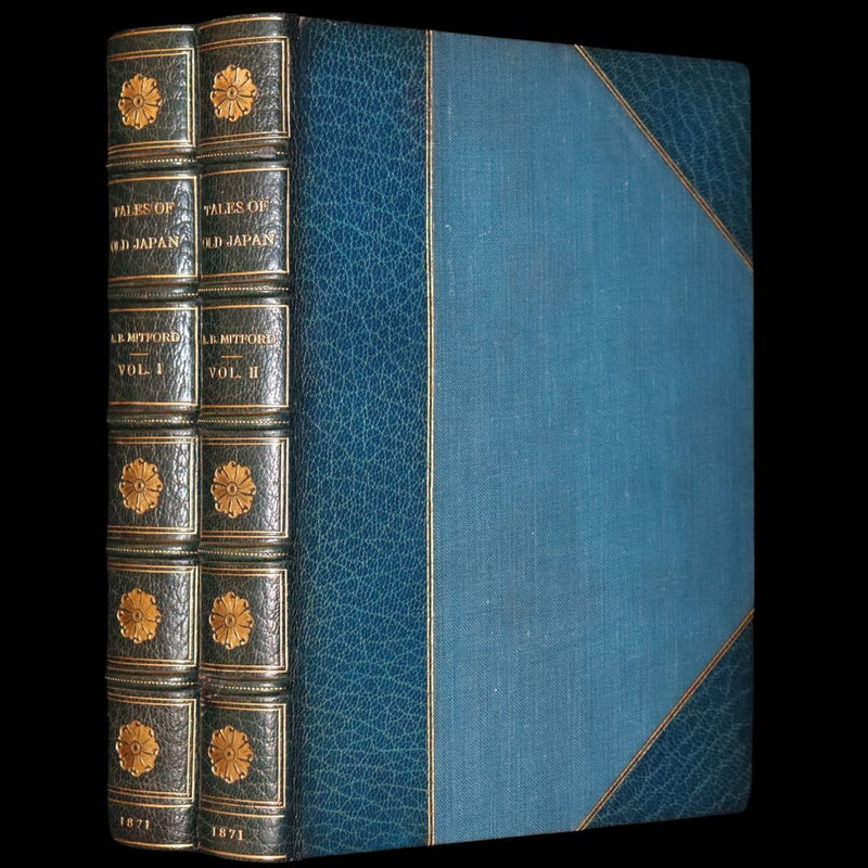 1871 Scarce First Edition bound by Riviere and Son  - Tales of Old Japan by A. B. Mitford with illustrations on wood by Japanese Artists.