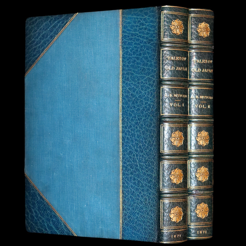 1871 Scarce First Edition bound by Riviere and Son  - Tales of Old Japan by A. B. Mitford with illustrations on wood by Japanese Artists.