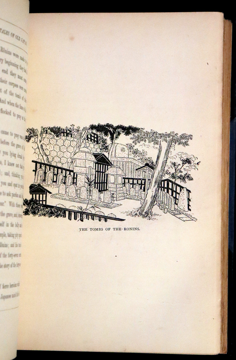 1871 Scarce First Edition bound by Riviere and Son  - Tales of Old Japan by A. B. Mitford with illustrations on wood by Japanese Artists.