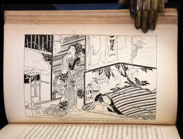 1871 Scarce First Edition bound by Riviere and Son  - Tales of Old Japan by A. B. Mitford with illustrations on wood by Japanese Artists.