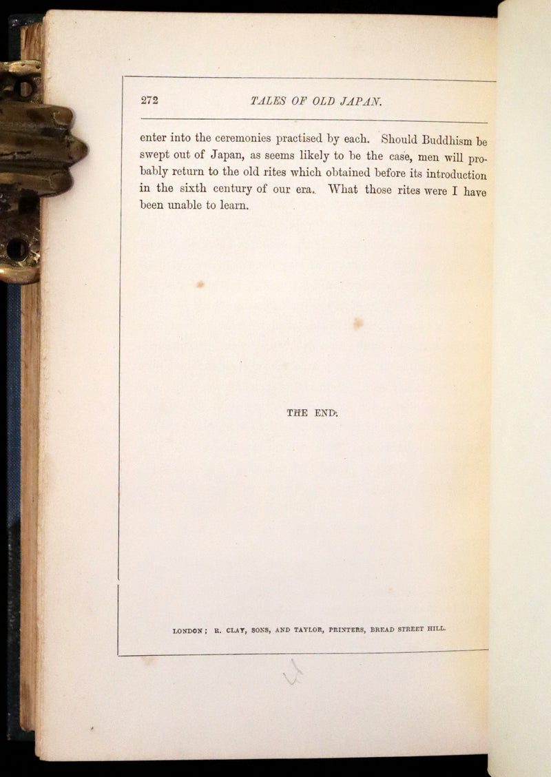 1871 Scarce First Edition bound by Riviere and Son  - Tales of Old Japan by A. B. Mitford with illustrations on wood by Japanese Artists.