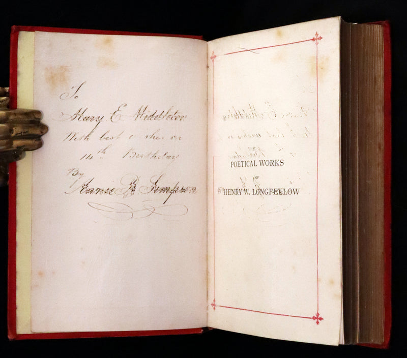 1880 Beautiful Victorian Binding - The Poetical Works of Henry W. Longfellow. Illustrated by Thomas Seccombe.