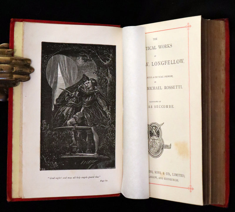 1880 Beautiful Victorian Binding - The Poetical Works of Henry W. Longfellow. Illustrated by Thomas Seccombe.