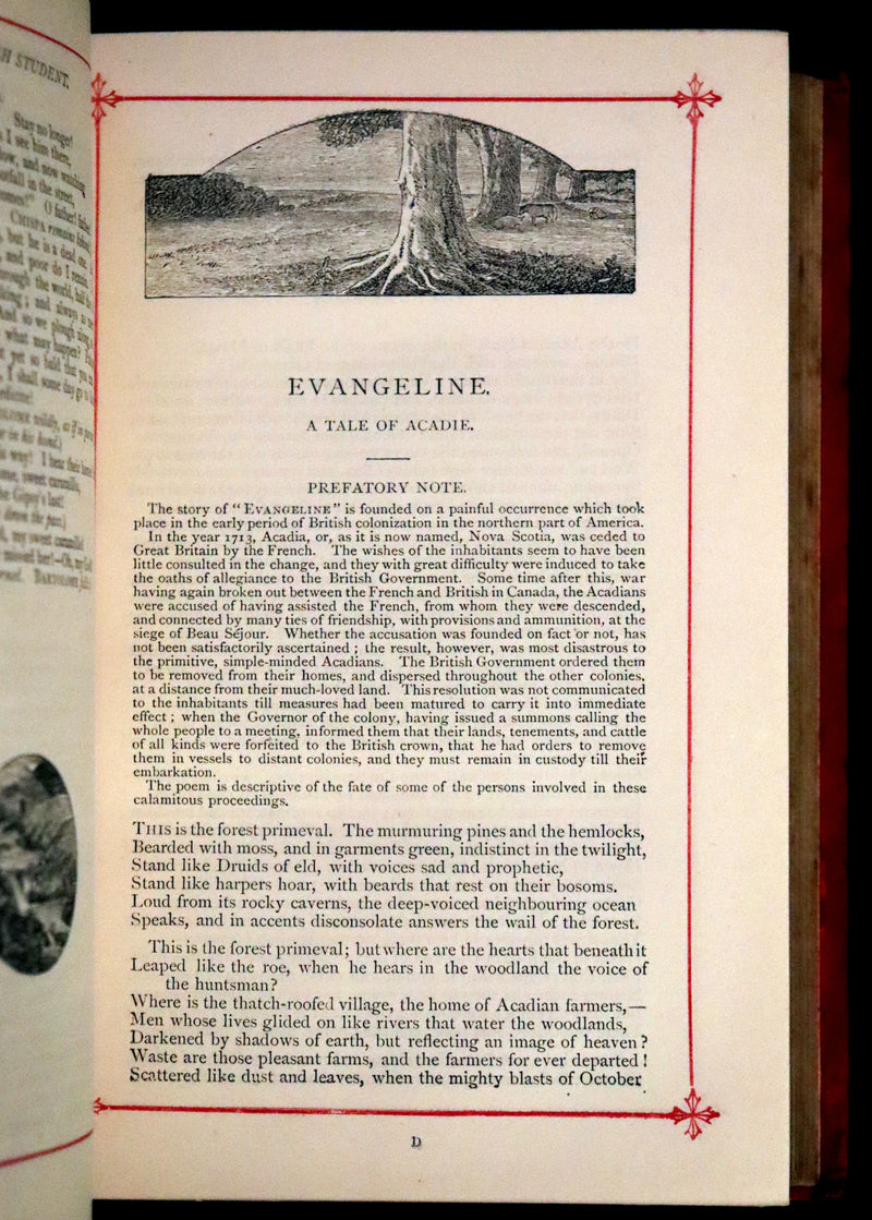 1880 Beautiful Victorian Binding - The Poetical Works of Henry W. Longfellow. Illustrated by Thomas Seccombe.