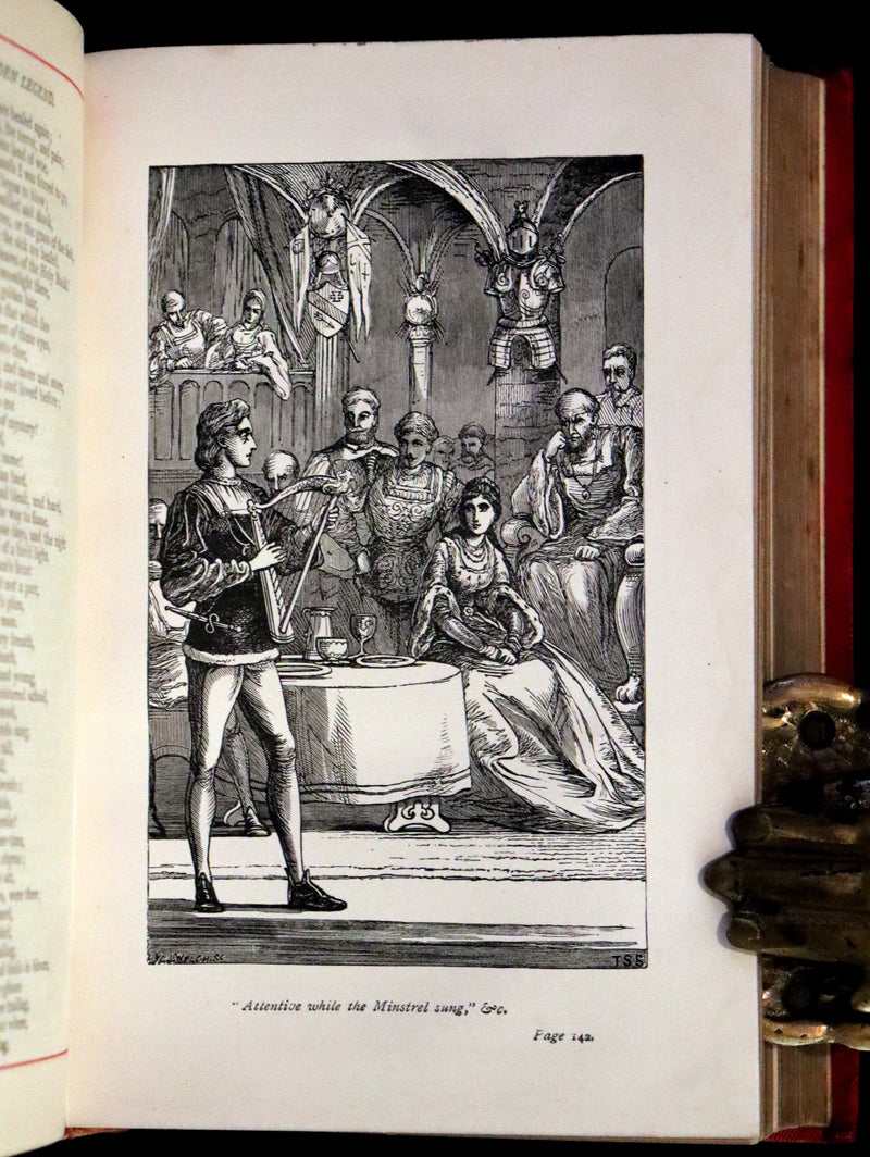 1880 Beautiful Victorian Binding - The Poetical Works of Henry W. Longfellow. Illustrated by Thomas Seccombe.