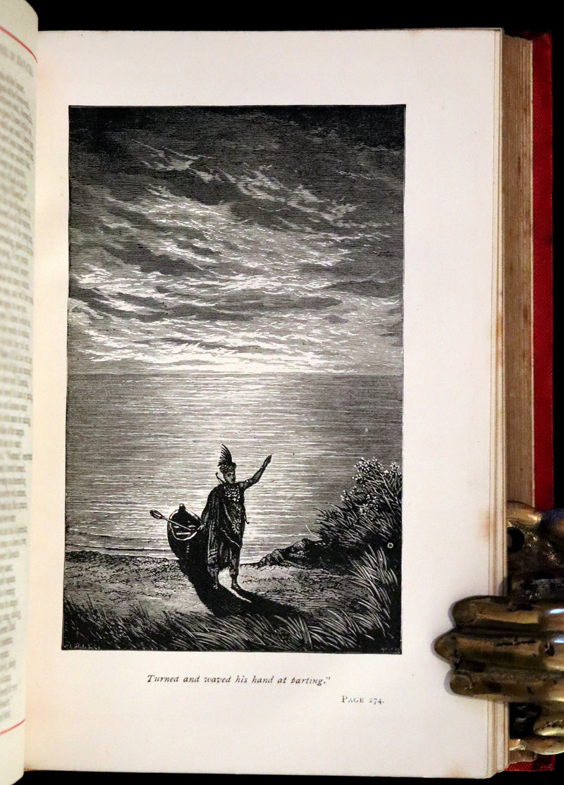 1880 Beautiful Victorian Binding - The Poetical Works of Henry W. Longfellow. Illustrated by Thomas Seccombe.