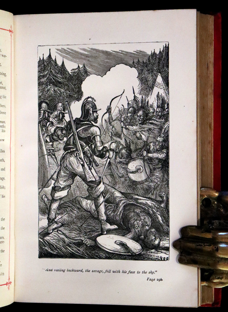 1880 Beautiful Victorian Binding - The Poetical Works of Henry W. Longfellow. Illustrated by Thomas Seccombe.