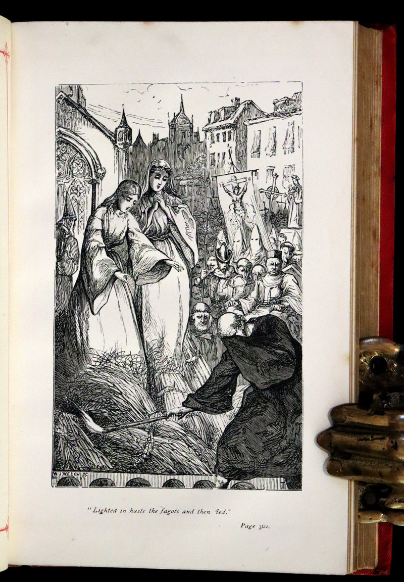 1880 Beautiful Victorian Binding - The Poetical Works of Henry W. Longfellow. Illustrated by Thomas Seccombe.