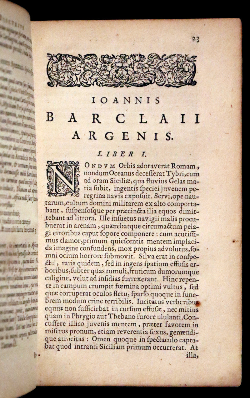 1655 Rare Latin Book - Scottish writer Io. Barclaii Argenis. Editio novissima by Elzevir.