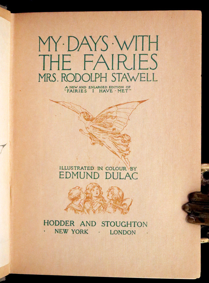1914 Rare First Edition - My Days With The Fairies illustrated by Edmund Dulac.