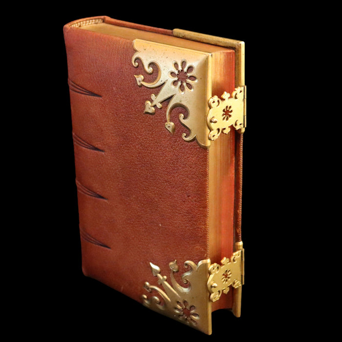 1870 Rare Book bound by Bagster - Polyglot Bible, Old and New Testaments. Beautiful binding with Clasps.