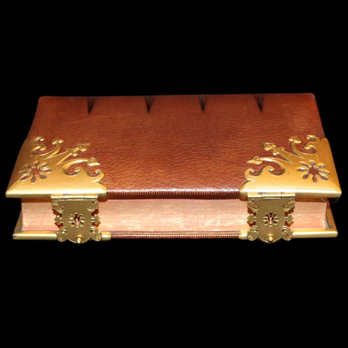 1870 Rare Book bound by Bagster - Polyglot Bible, Old and New Testaments. Beautiful binding with Clasps.