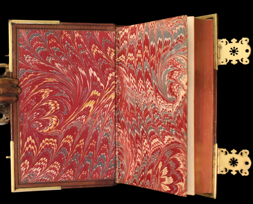 1870 Rare Book bound by Bagster - Polyglot Bible, Old and New Testaments. Beautiful binding with Clasps.