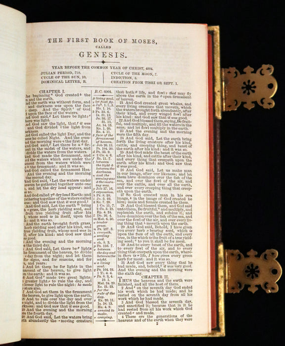 1870 Rare Book bound by Bagster - Polyglot Bible, Old and New Testaments. Beautiful binding with Clasps.