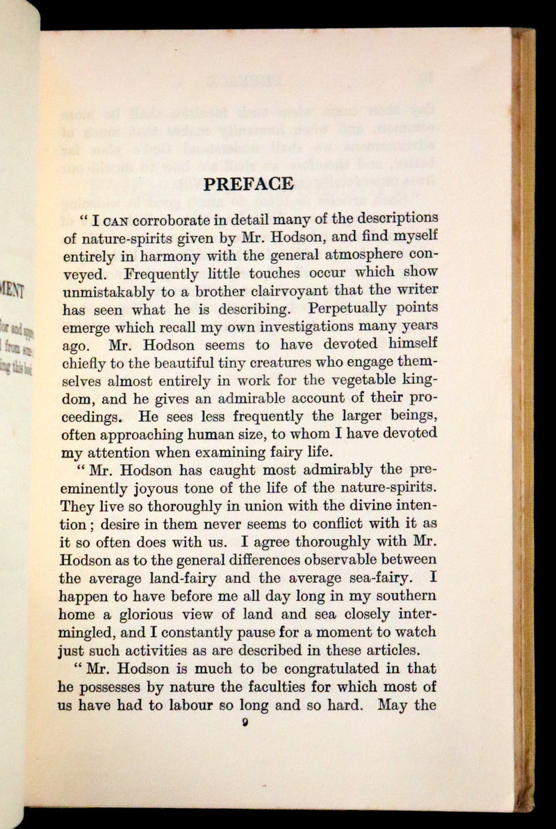 1925 Rare First Edition Book - Fairies at Work and at Play observed by Geoffrey Hodson.
