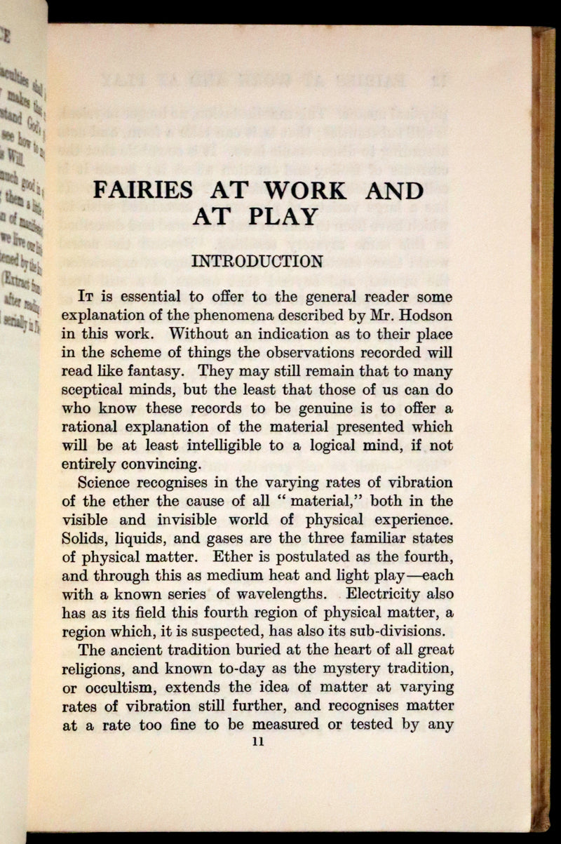 1925 Rare First Edition Book - Fairies at Work and at Play observed by Geoffrey Hodson.