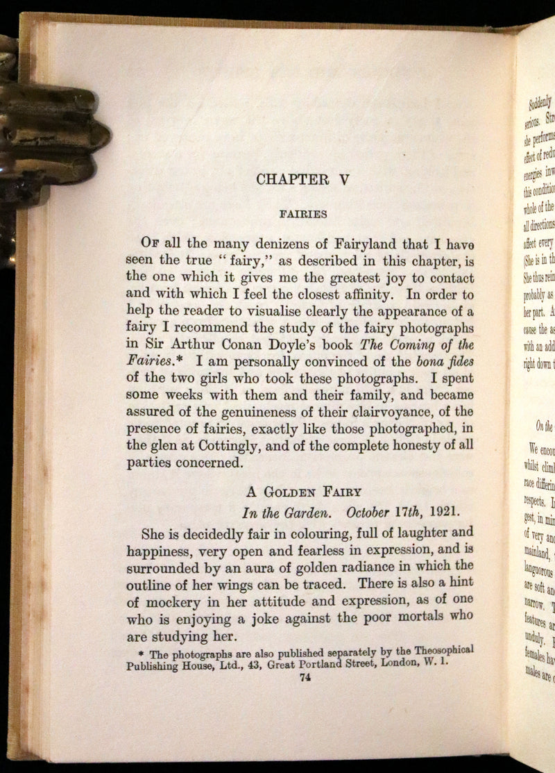 1925 Rare First Edition Book - Fairies at Work and at Play observed by Geoffrey Hodson.