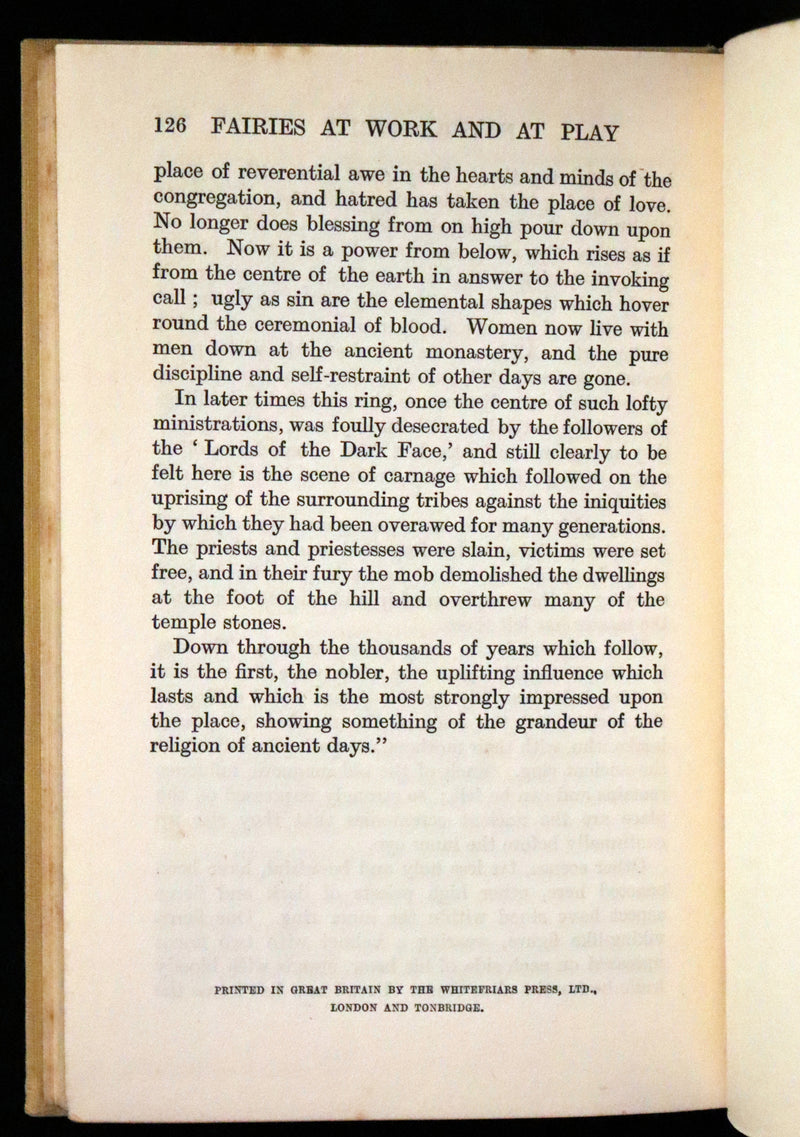 1925 Rare First Edition Book - Fairies at Work and at Play observed by Geoffrey Hodson.