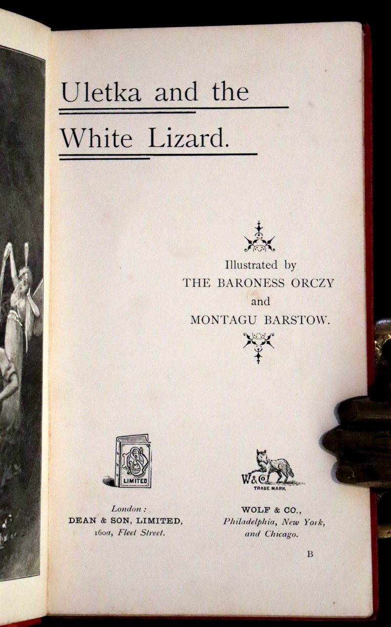 1895 Rare First Edition - Uletka and the White Lizard, Fairy Tale by the Hungarian Baroness Emma Orczy.