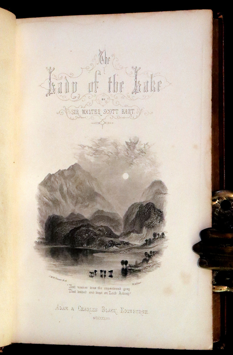 1853 Rare Book ~ Lady of the Lake by Sir Walter Scott, Illustrated by Birket Foster and John Gilbert.