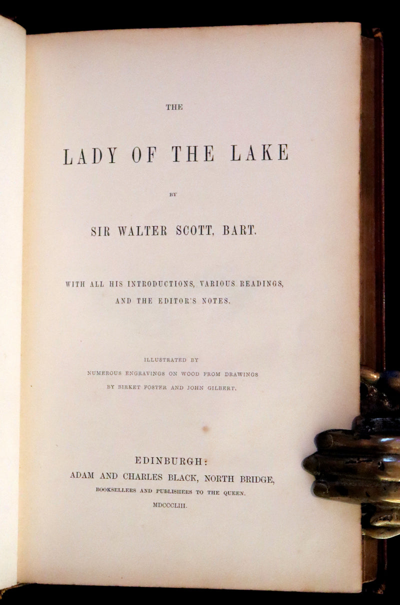 1853 Rare Book ~ Lady of the Lake by Sir Walter Scott, Illustrated by Birket Foster and John Gilbert.