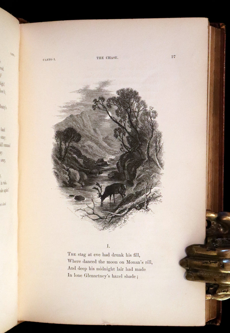1853 Rare Book ~ Lady of the Lake by Sir Walter Scott, Illustrated by Birket Foster and John Gilbert.
