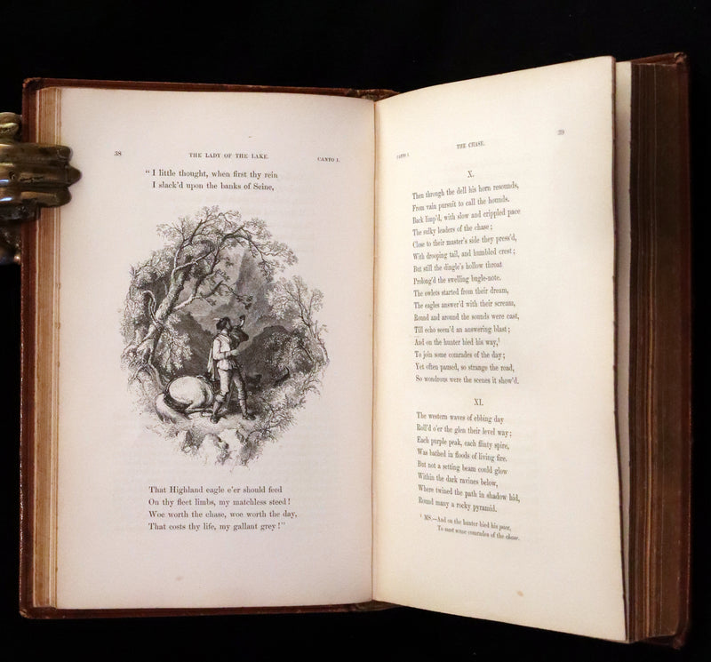 1853 Rare Book ~ Lady of the Lake by Sir Walter Scott, Illustrated by Birket Foster and John Gilbert.