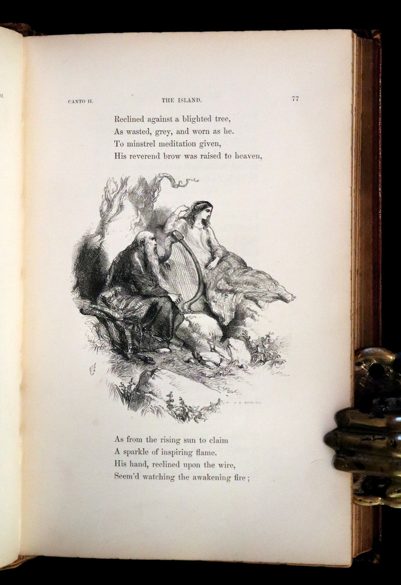 1853 Rare Book ~ Lady of the Lake by Sir Walter Scott, Illustrated by Birket Foster and John Gilbert.