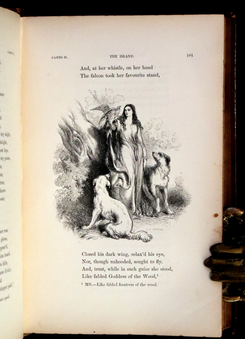 1853 Rare Book ~ Lady of the Lake by Sir Walter Scott, Illustrated by Birket Foster and John Gilbert.