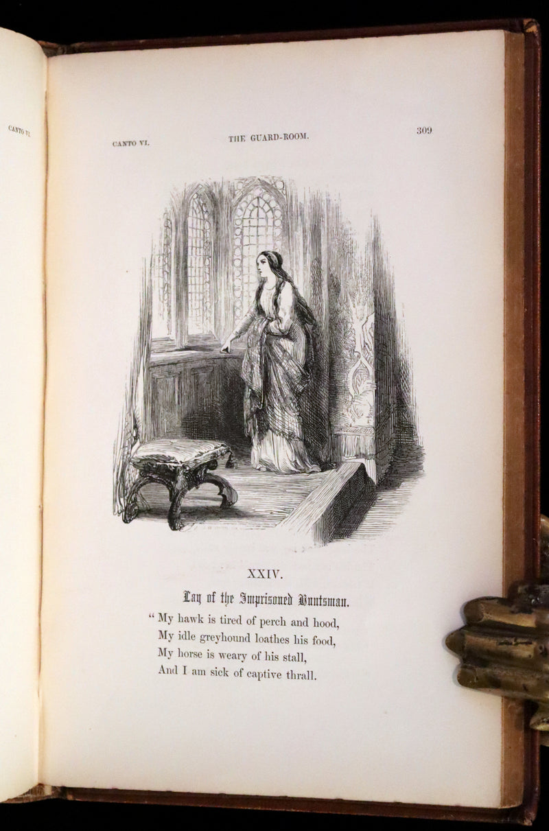 1853 Rare Book ~ Lady of the Lake by Sir Walter Scott, Illustrated by Birket Foster and John Gilbert.