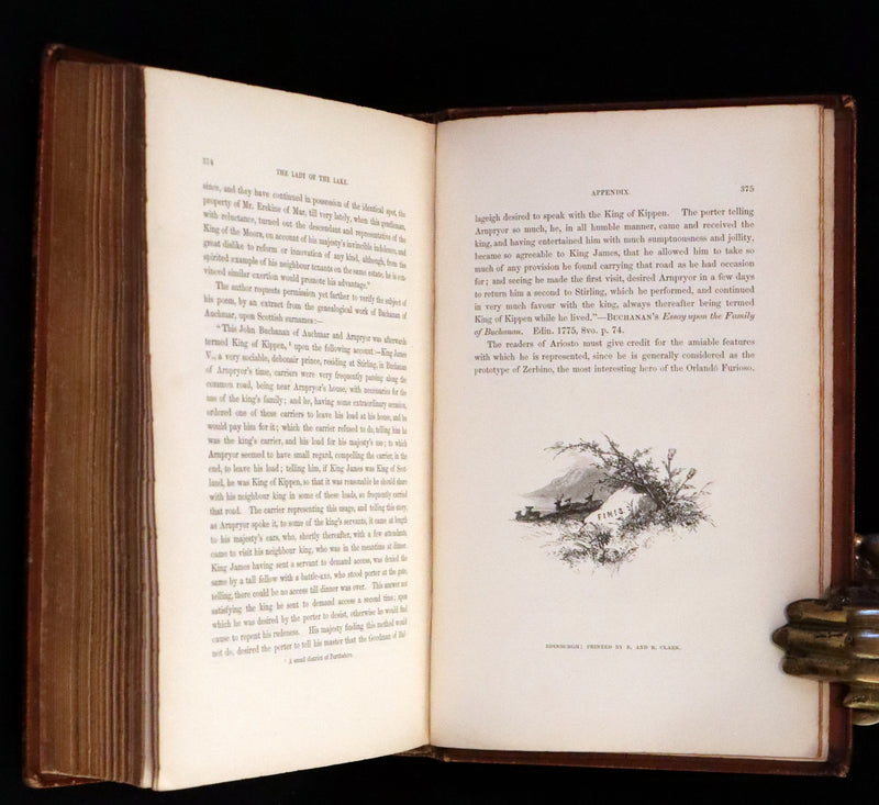 1853 Rare Book ~ Lady of the Lake by Sir Walter Scott, Illustrated by Birket Foster and John Gilbert.