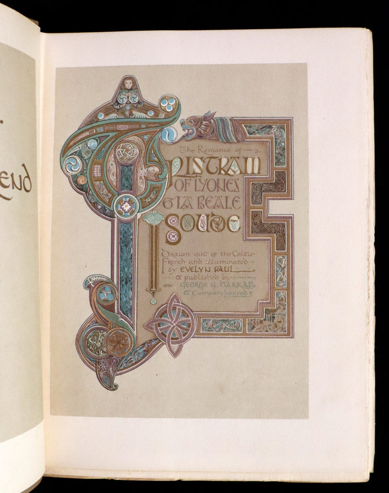 1920 Rare Book - Tristan and Iseult, The Romance of Tristram of Lyones and La Beale Isoude Illustrated by Evelyn Paul.