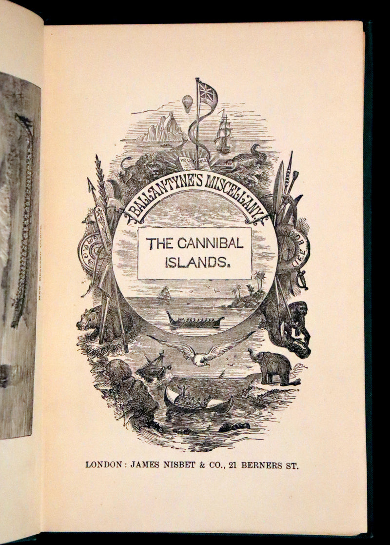 1880 Rare Victorian Book - The Cannibal Islands; Captian Cook's Adventures in the South Seas by Robert Michael Ballantyne.