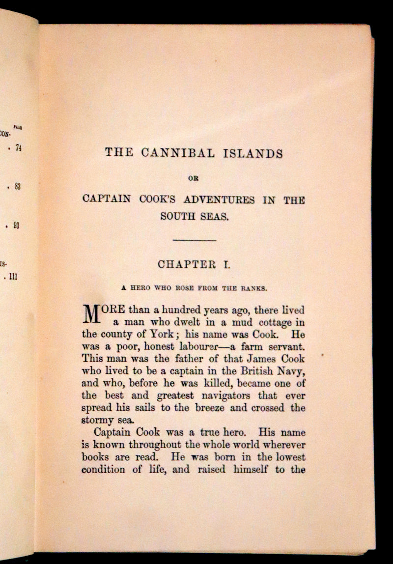 1880 Rare Victorian Book - The Cannibal Islands; Captian Cook's Adventures in the South Seas by Robert Michael Ballantyne.