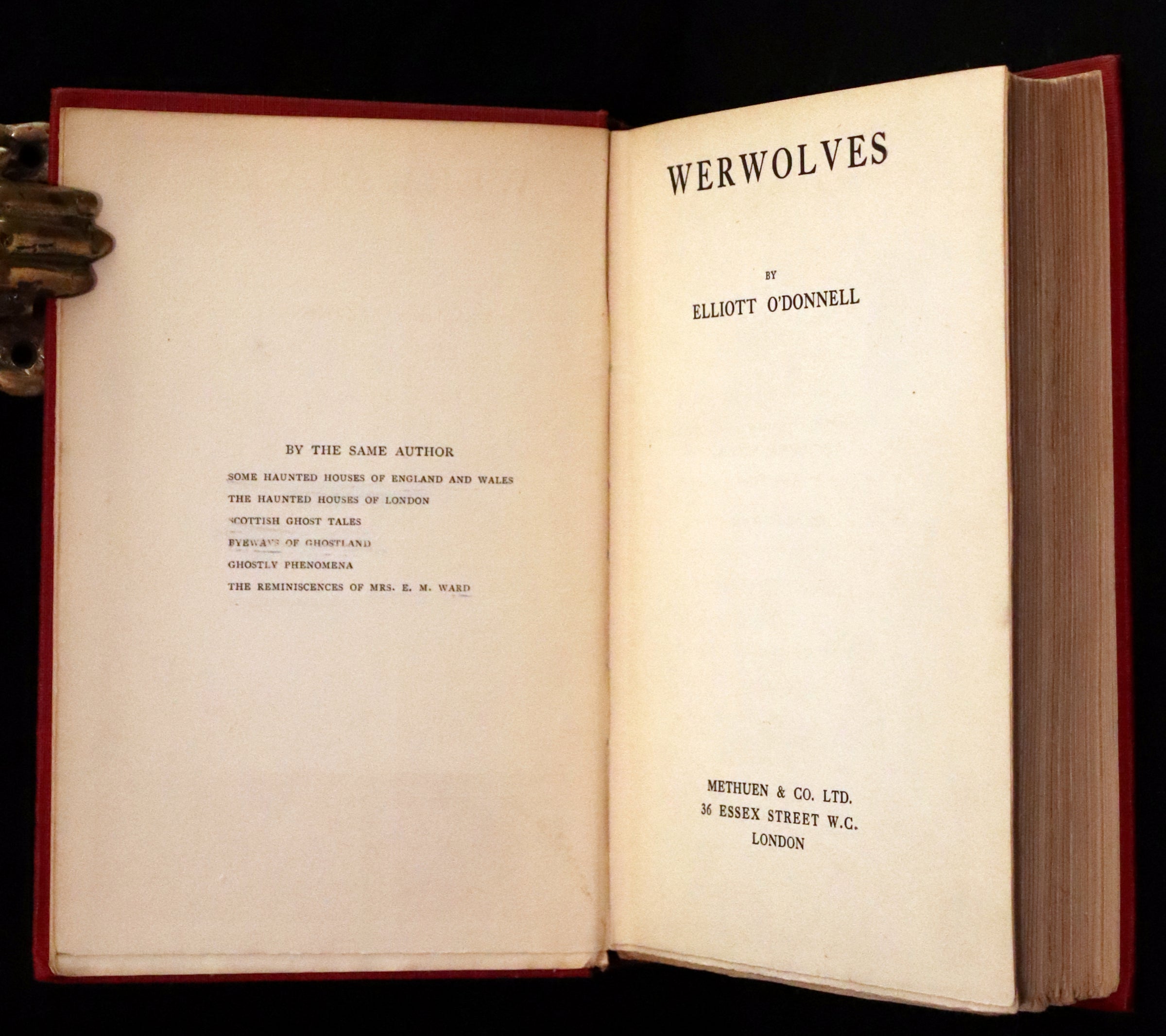 1912 Scarce First Edition on WEREWOLVES - WERWOLVES by Elliott O'Donne ...