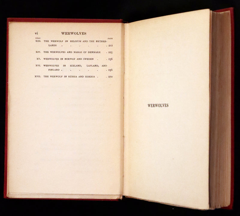 1912 Scarce First Edition on WEREWOLVES - WERWOLVES by Elliott O'Donnell - How to become a WEREWOLF.