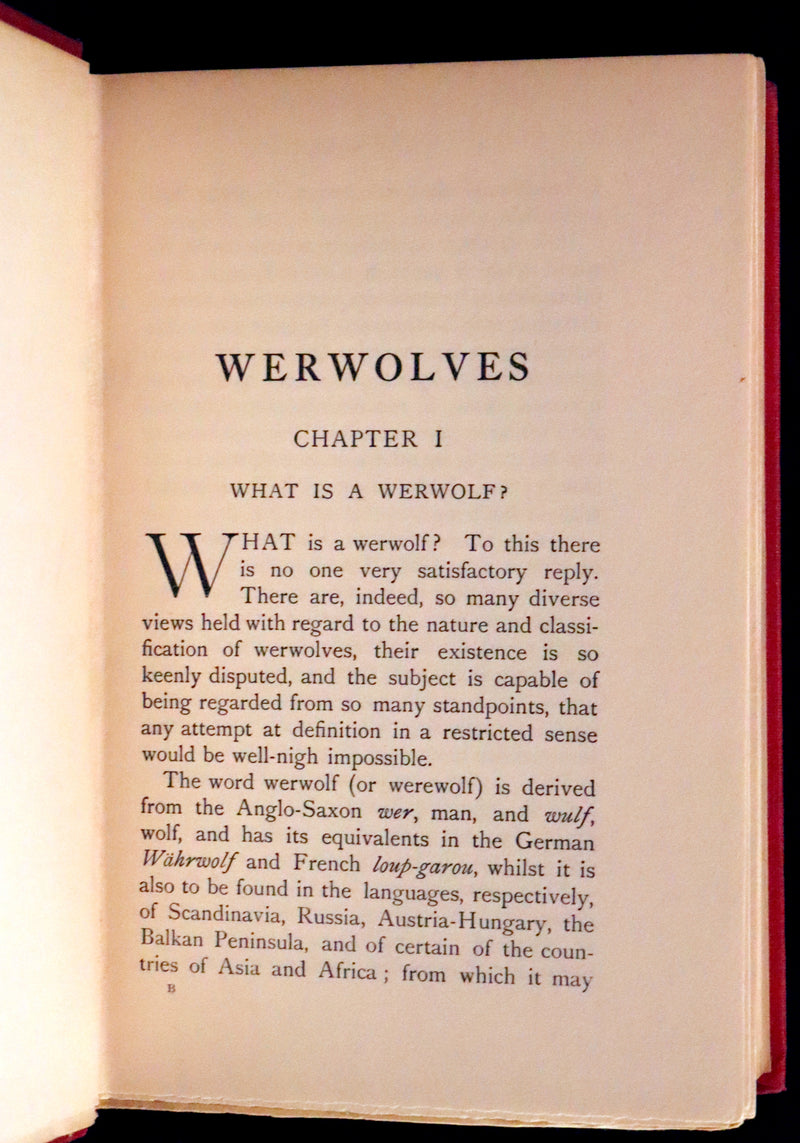 1912 Scarce First Edition on WEREWOLVES - WERWOLVES by Elliott O'Donnell - How to become a WEREWOLF.