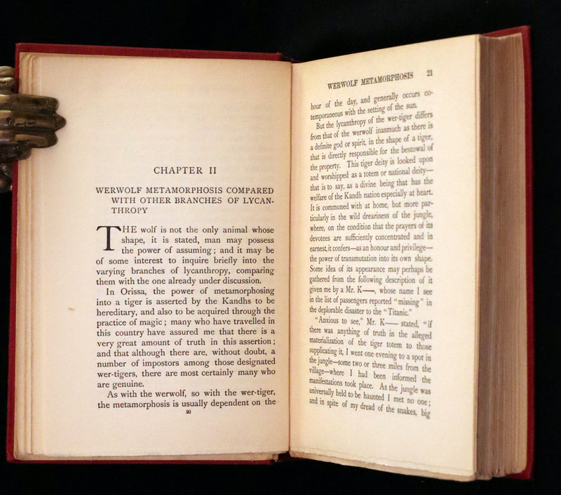 1912 Scarce First Edition on WEREWOLVES - WERWOLVES by Elliott O'Donnell - How to become a WEREWOLF.