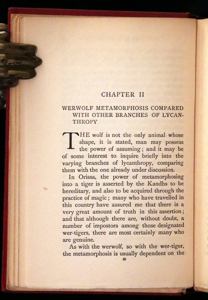 1912 Scarce First Edition on WEREWOLVES - WERWOLVES by Elliott O'Donnell - How to become a WEREWOLF.
